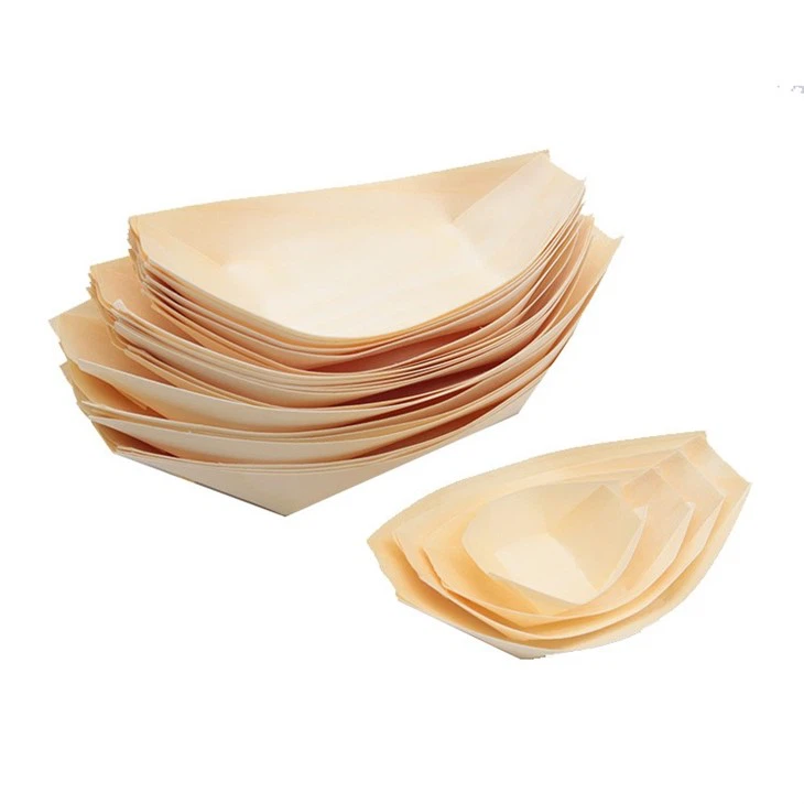 Estick Material Wood Disposable Sushi Boat Container
