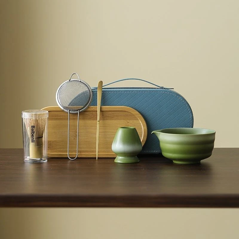 Matcha Preparation Set – Ceramic Bowl, Bamboo Whisk, Whisk Stand, And Tea Strainer suppliers