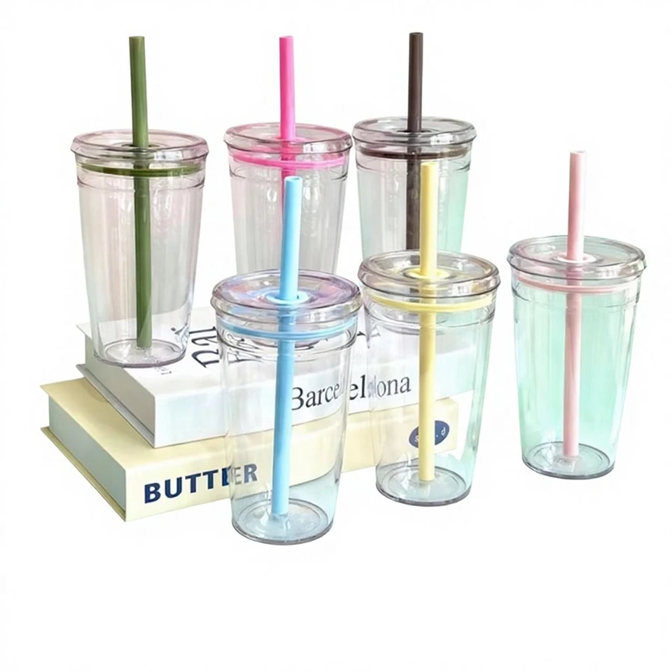 Reusable Cartoon Straw Cup With Lid - Professional Grade Portable Drinkware Factory